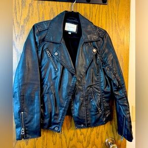 Lucky Brand Black M Classic Moto Jacket Faux Leather